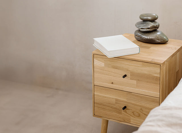 Dębowe drewniane stoliki nocne szafki nocne do sypialni z szufladami