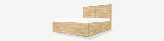 drewniane łóżko z pojemnikiem na wymiar koku desktop