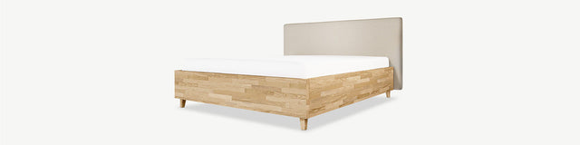 drewniane łóżko z pojemnikiem na wymiar slim desktop